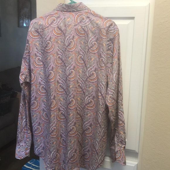 Mens TD Thomas Dean paisley and floral print long sleeve button down shirt - Picture 7 of 9